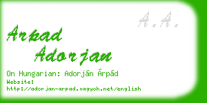 arpad adorjan business card