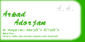 arpad adorjan business card